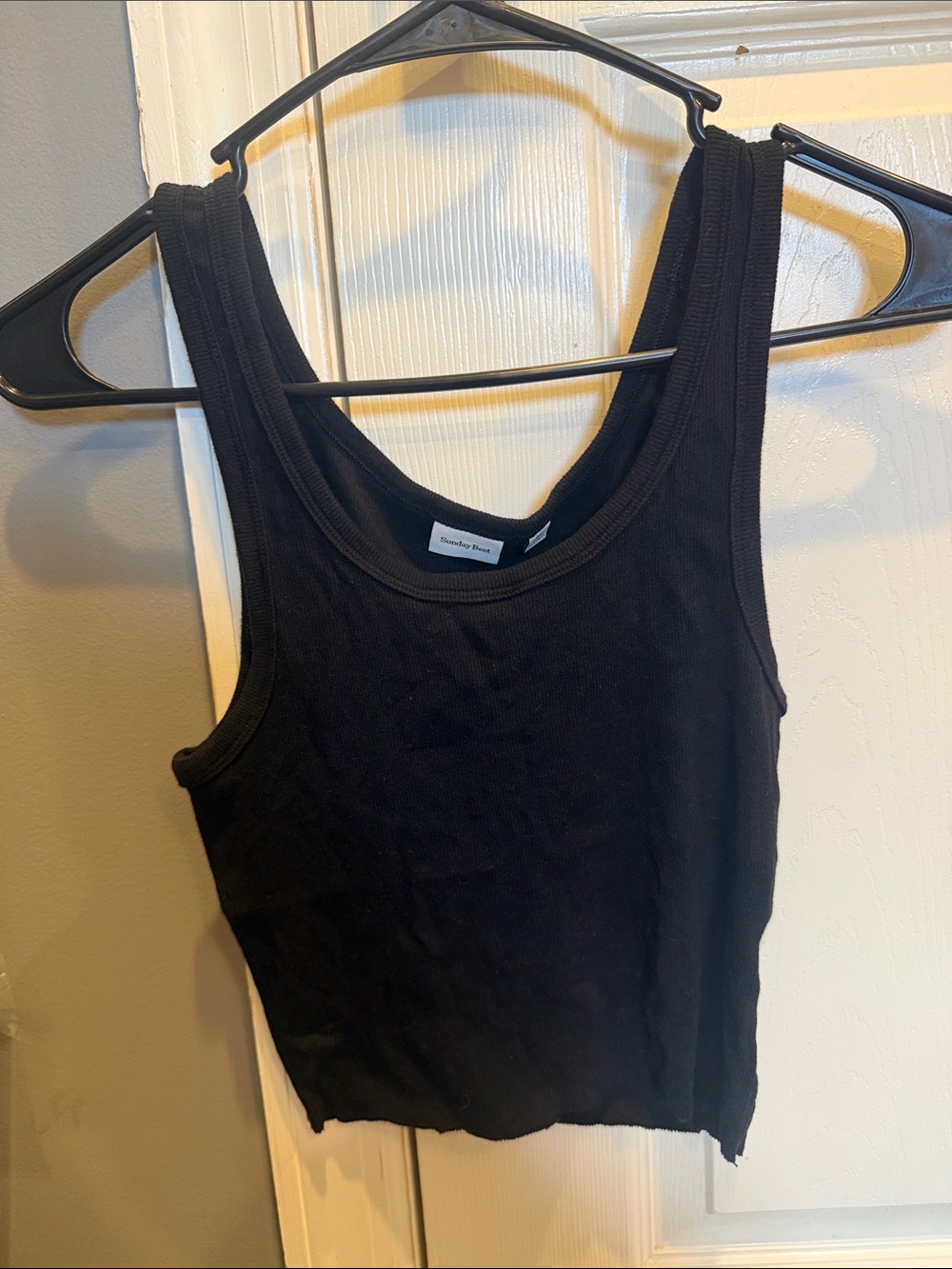 Sunday Best Black Ribbed Tank Top